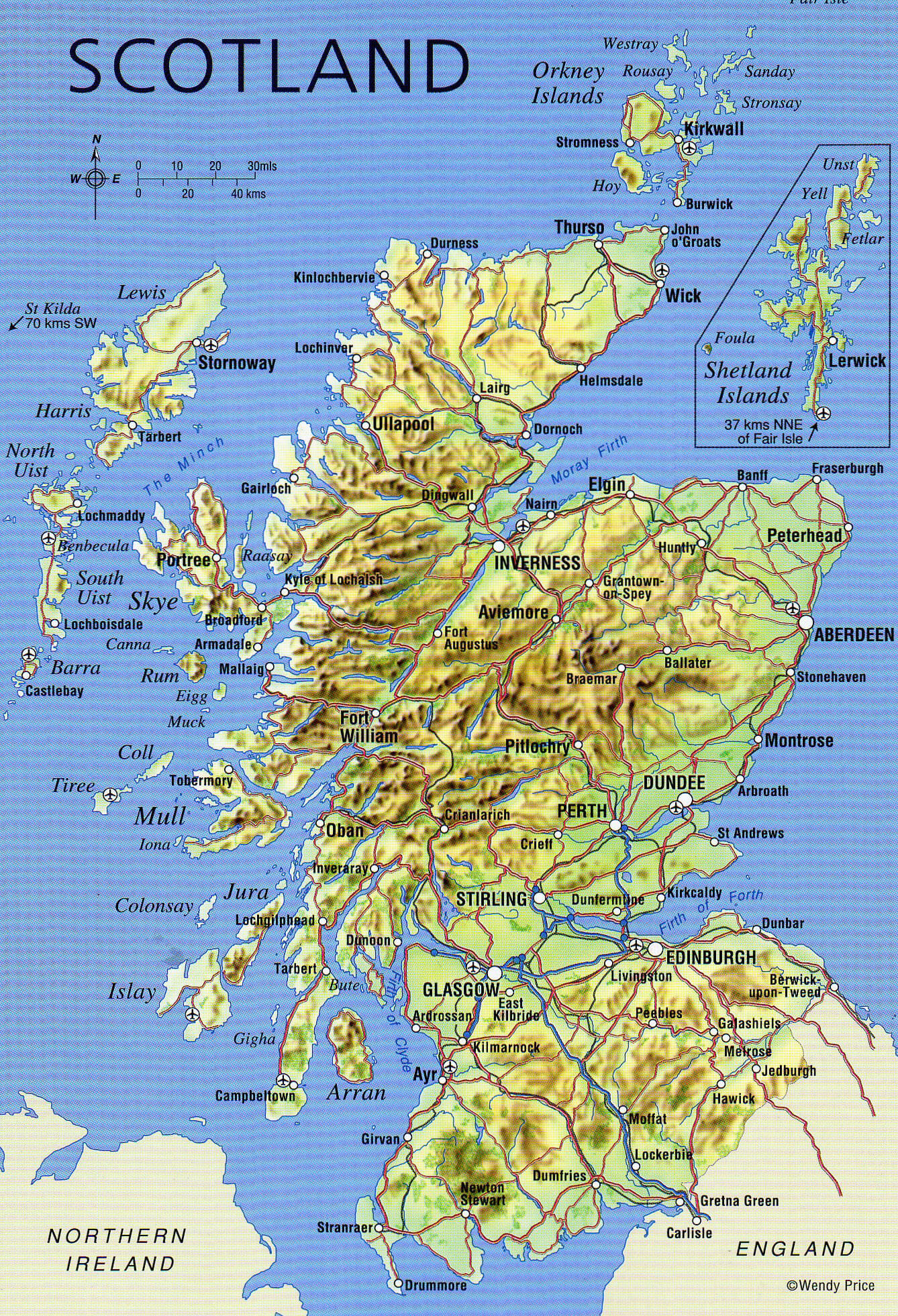 Scotland topography map