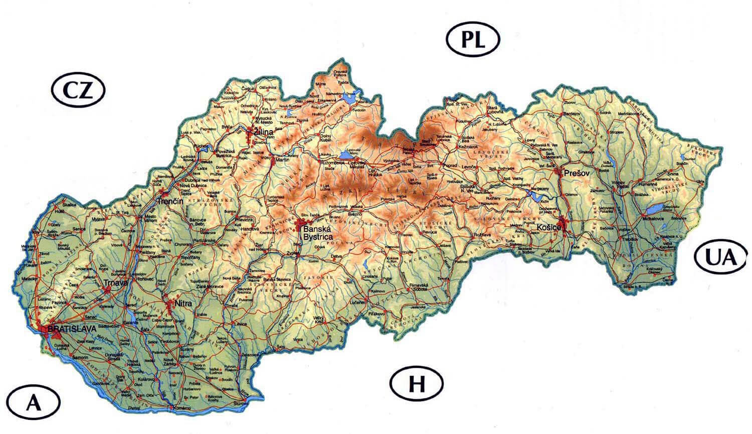 Slovakia Geography Map