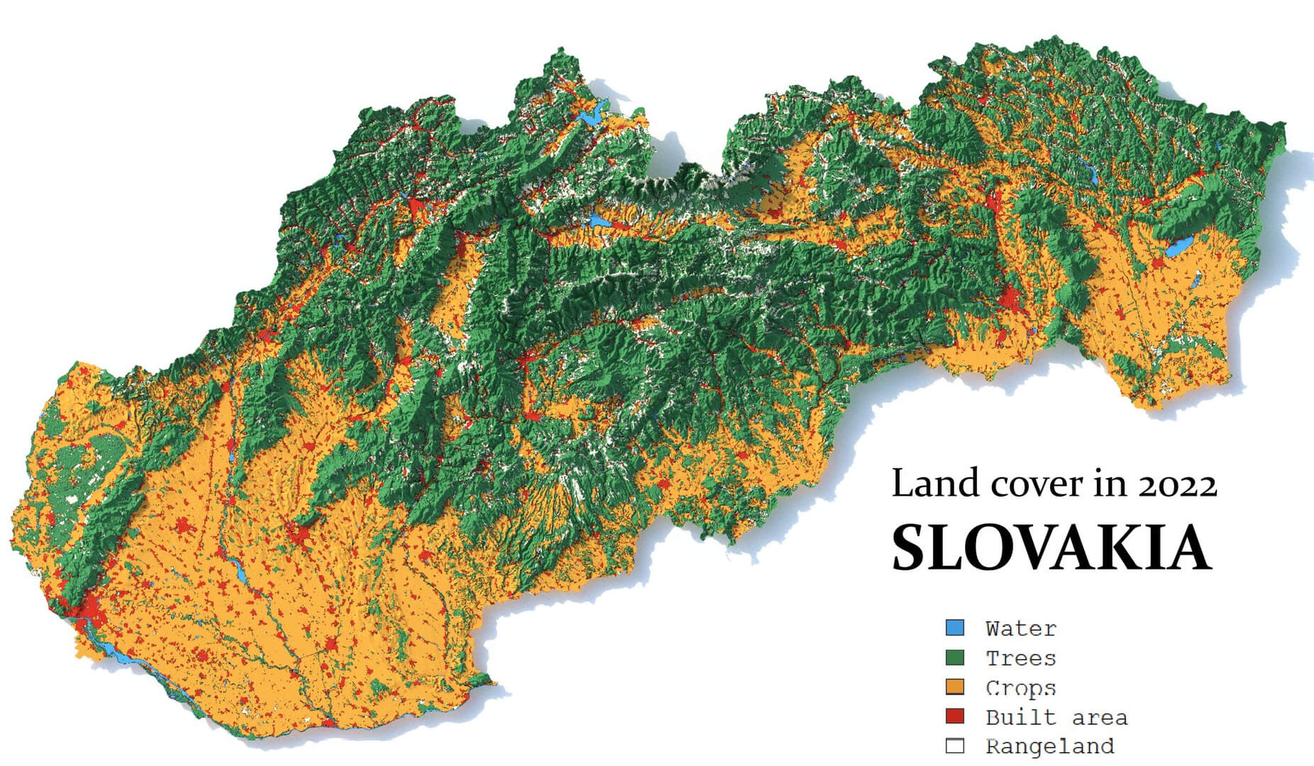 Slovakia Land Map