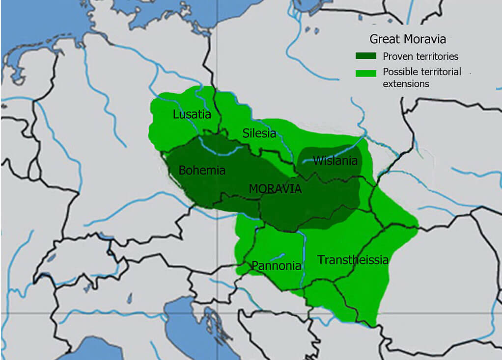 Slovakia Map Great Moravia Svatopluk