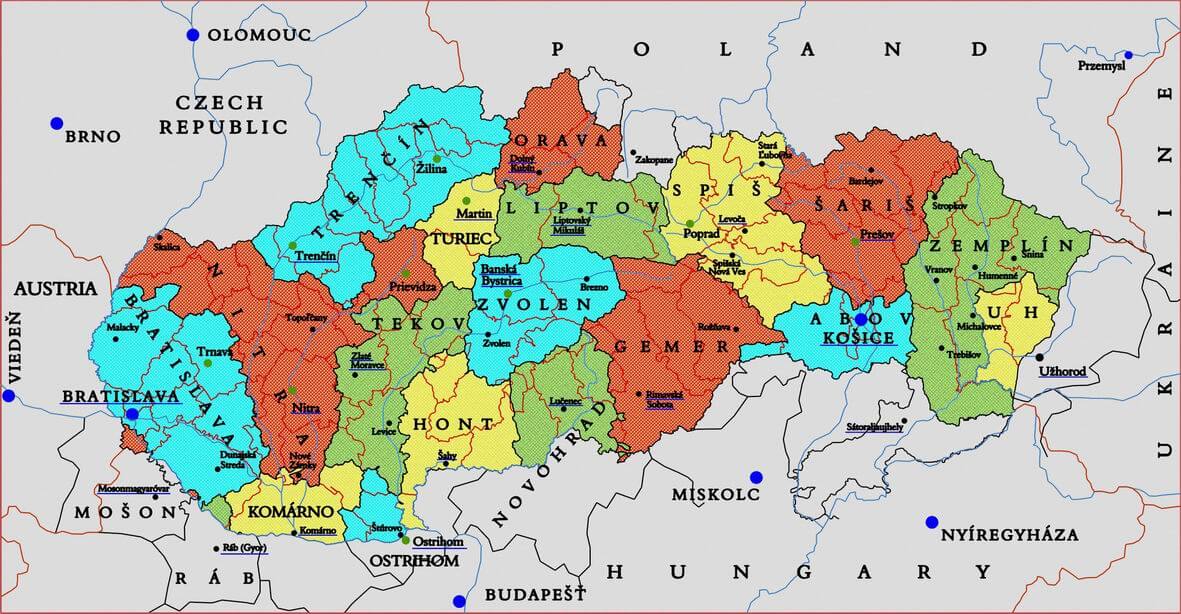 Slovakia Regions Map