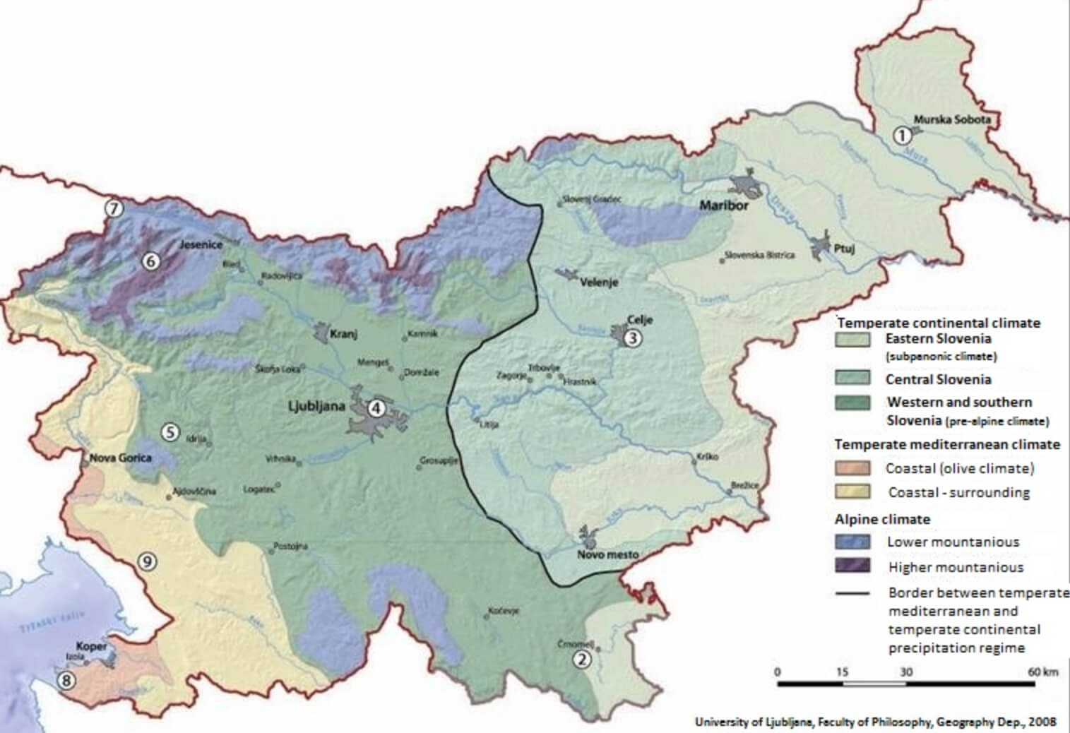 Slovenia Climate Map