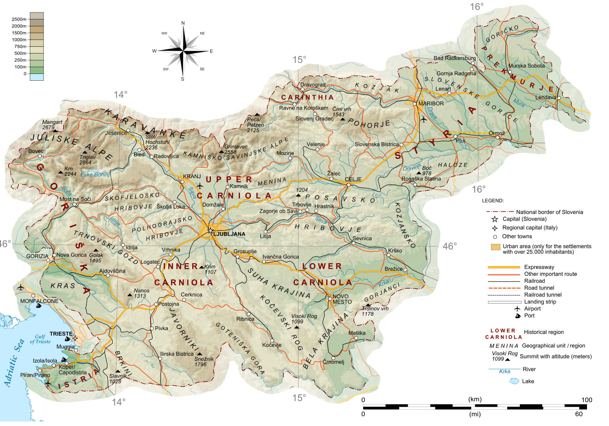 Slovenia Geography Map