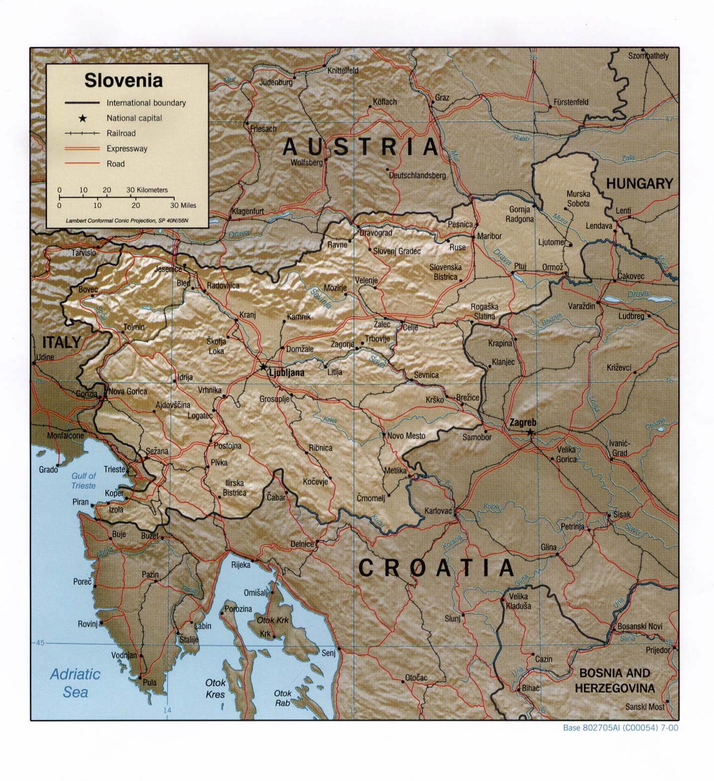 Slovenia Physical Map