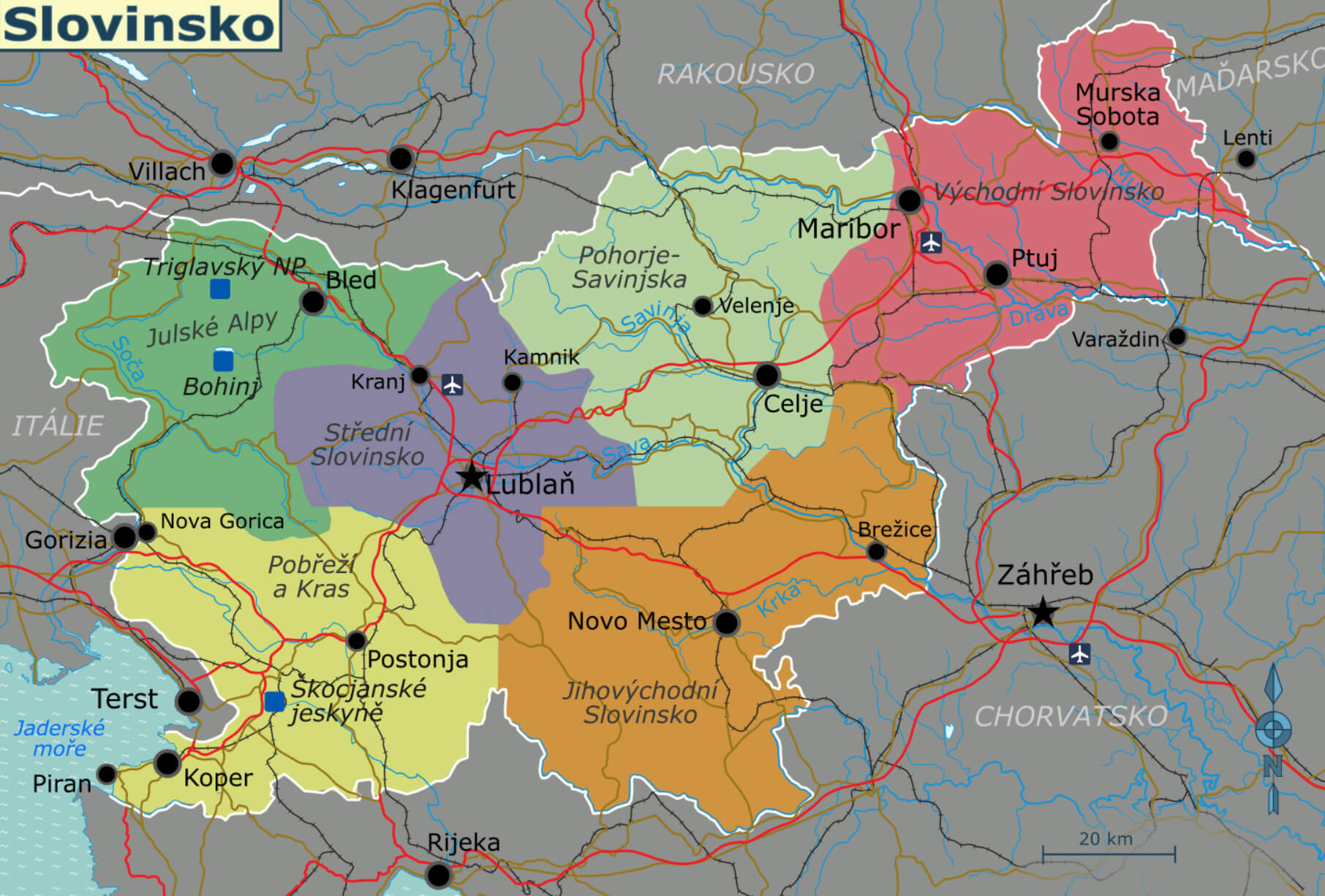 Slovenia Regions Map