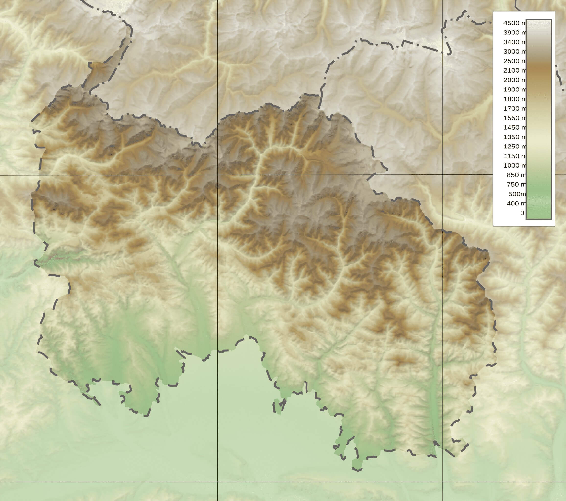 South Ossetia Physical Map