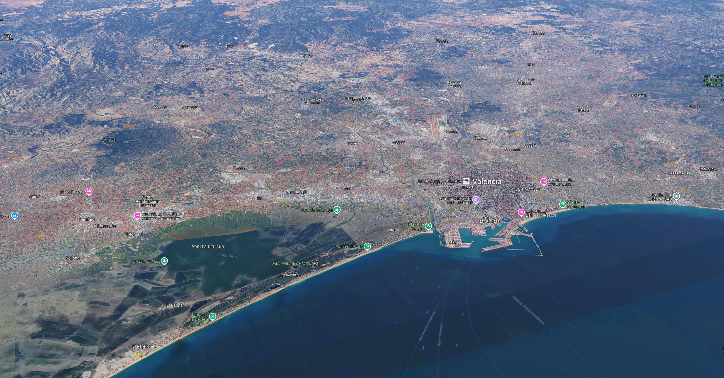 Valencia Aerial View Map