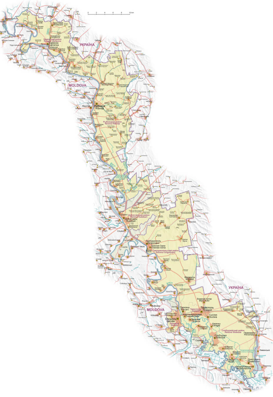 Transnistria cities map