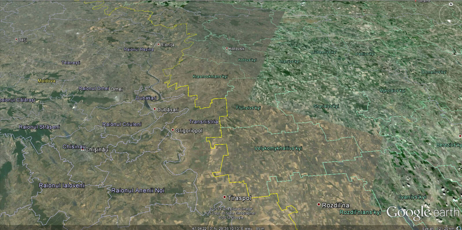 Transnistria Earth Map