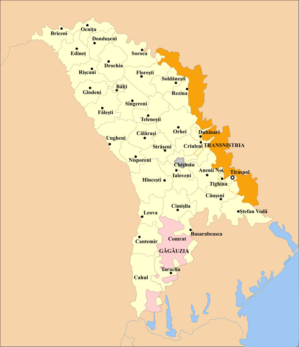 Transnistria Map Moldova Ukranine