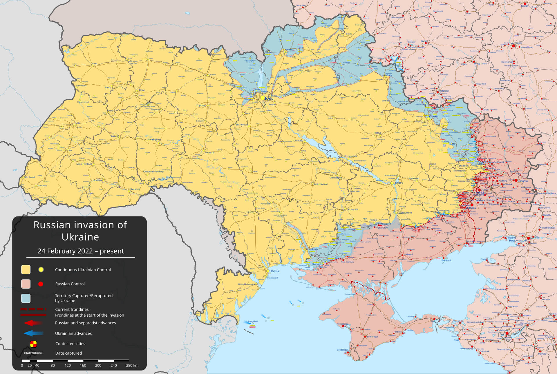 Russian Invasion of Ukraine Map in 2024