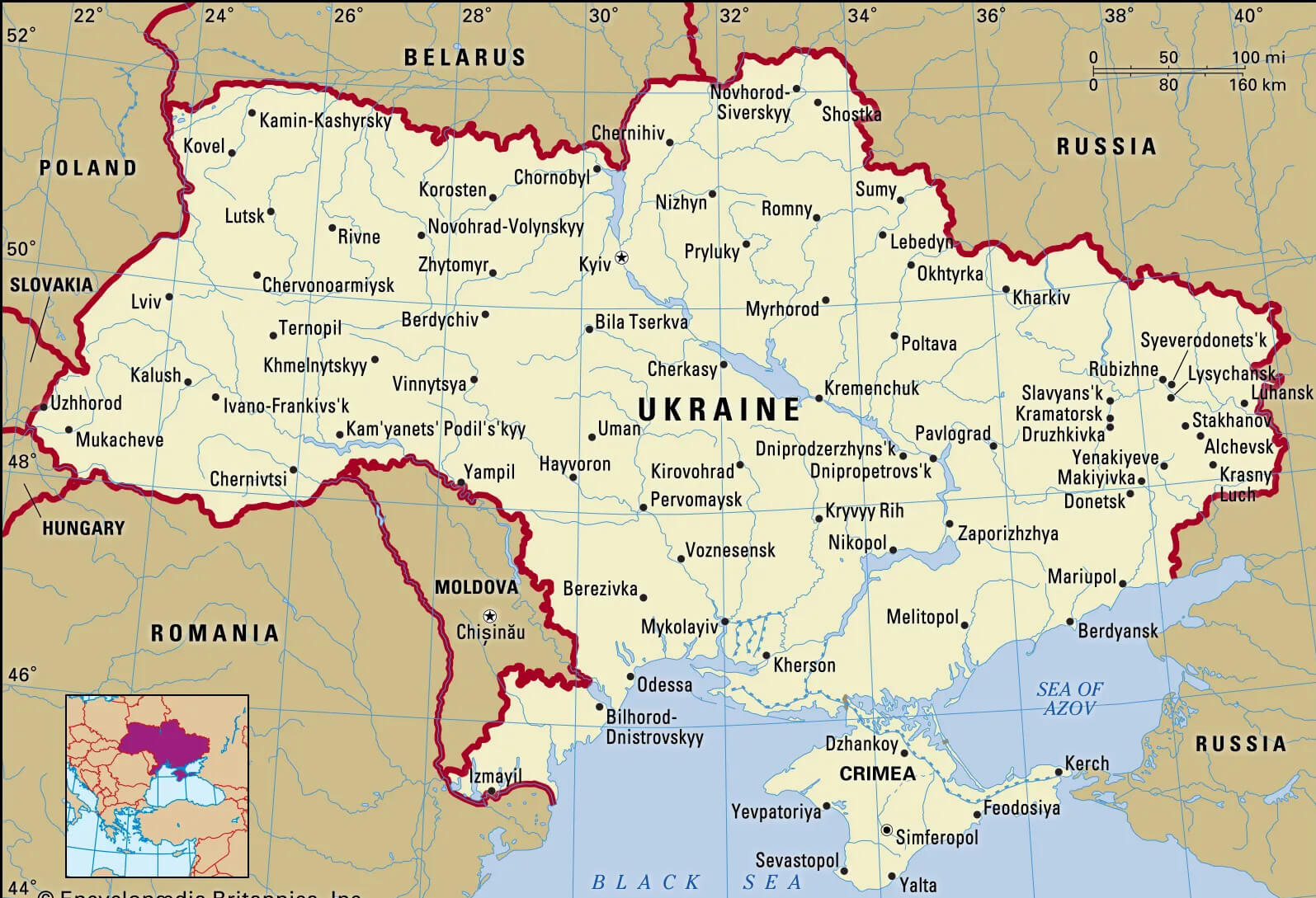 Ukraine Cities Map