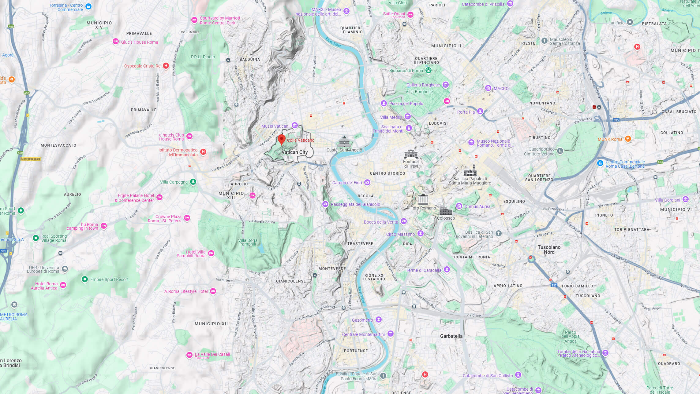 Vatican Terrain Map