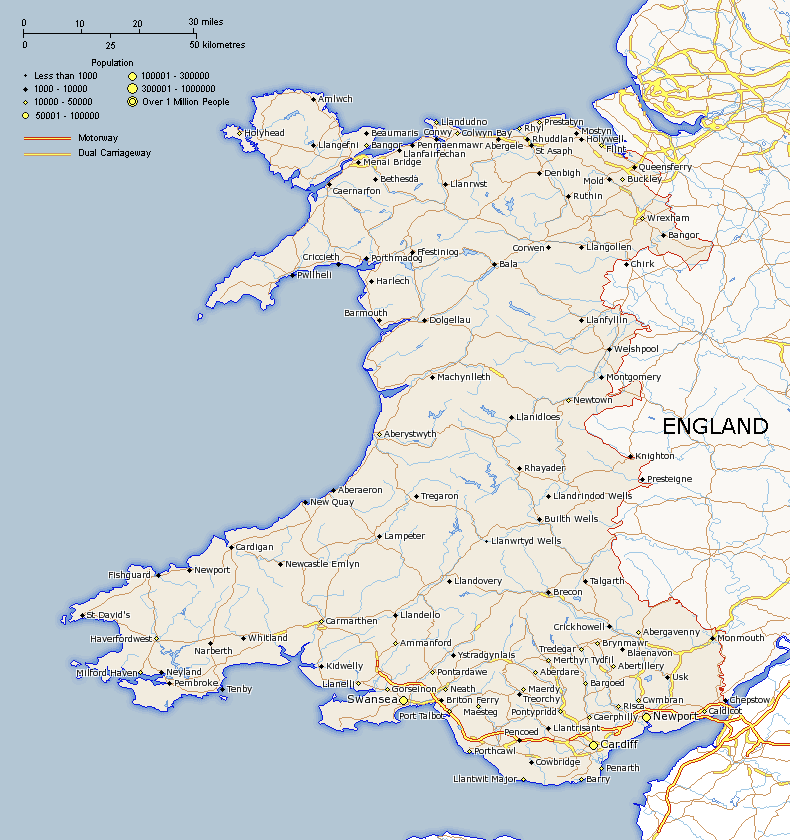 Map of Wales