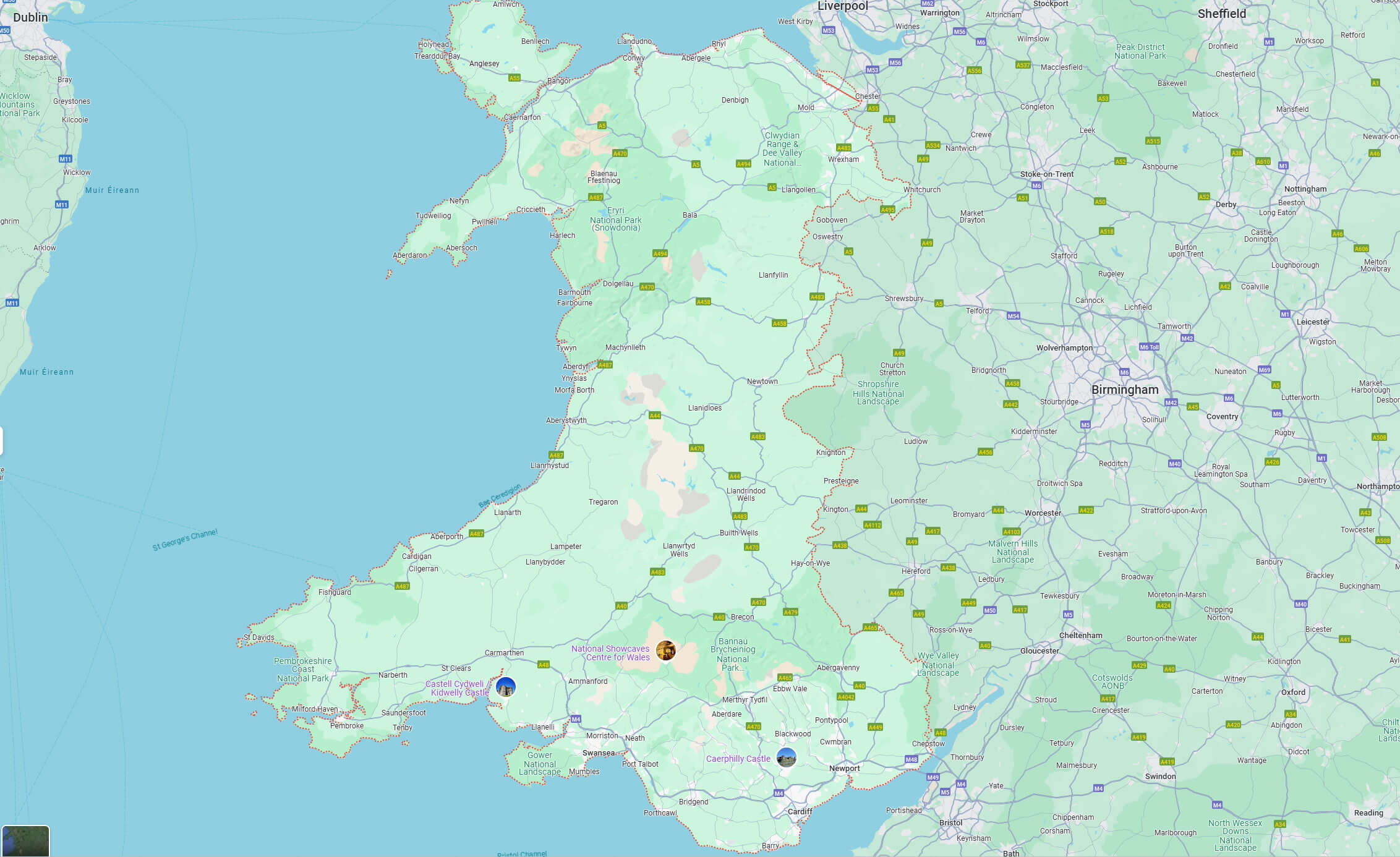 Wales Map - Guide of the World