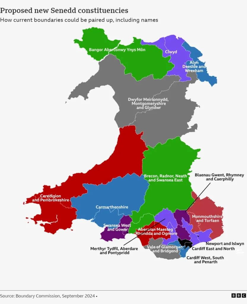 Wales Political Map