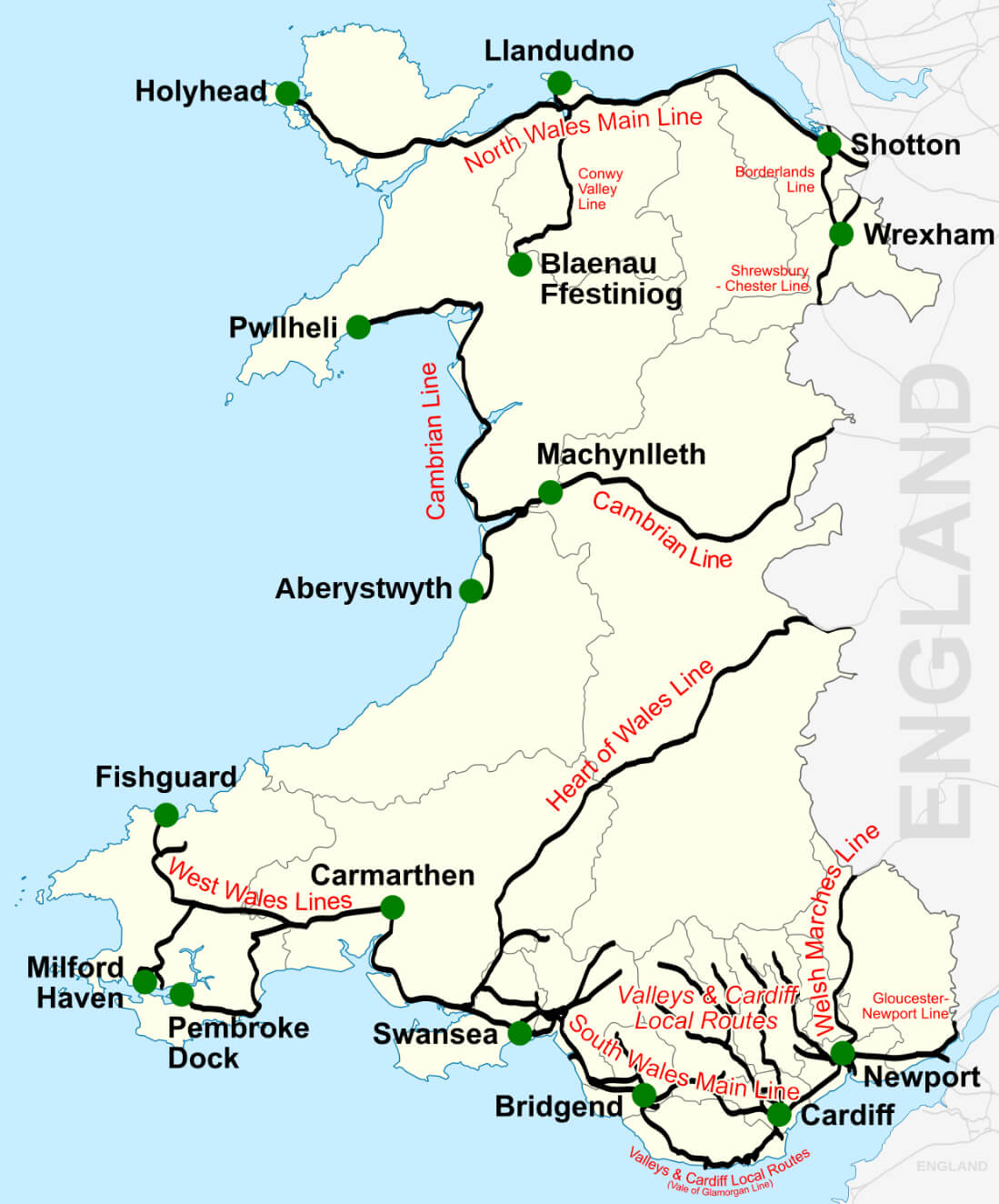 Wales Rail Network Map