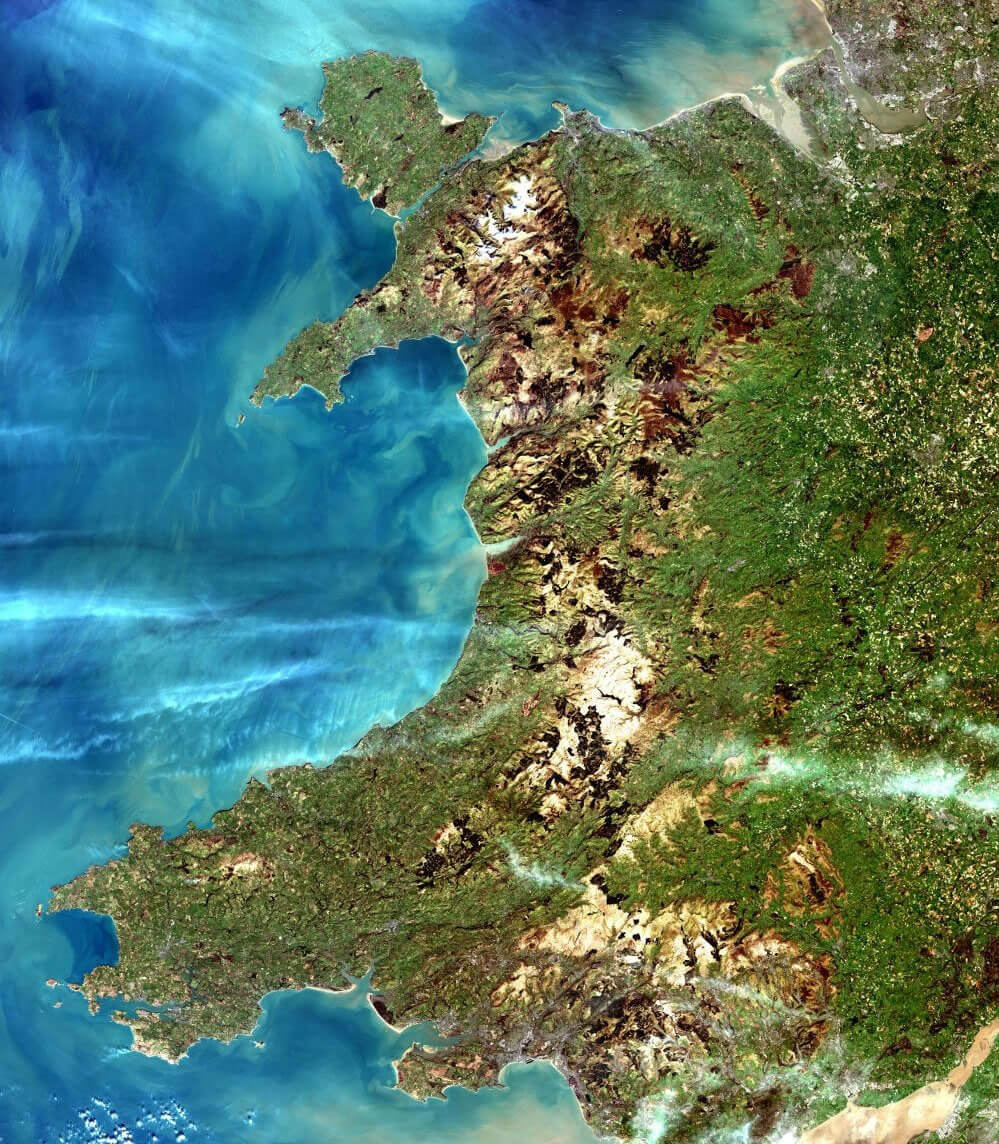 Wales Satellite Map