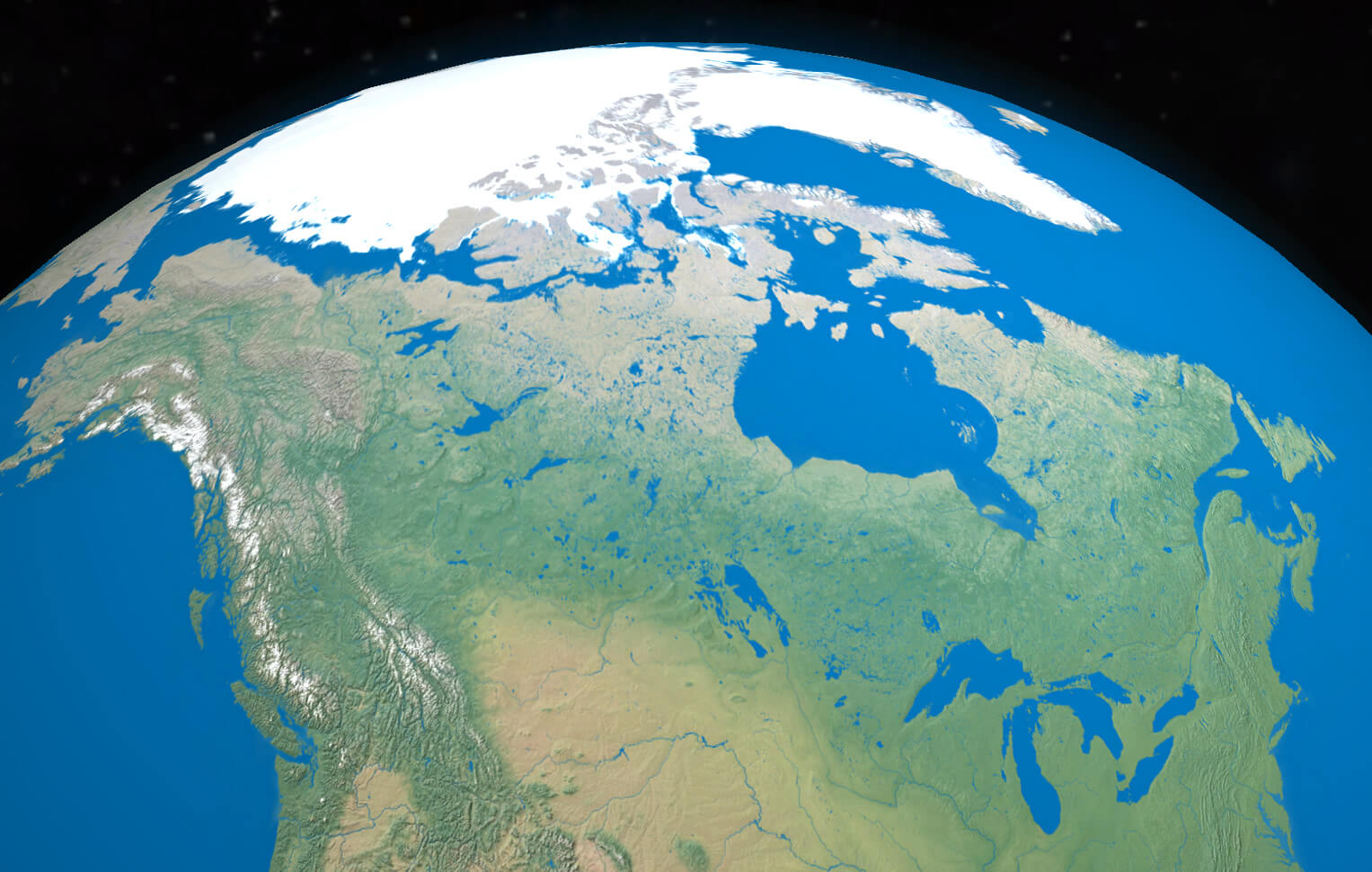 Canada map from space