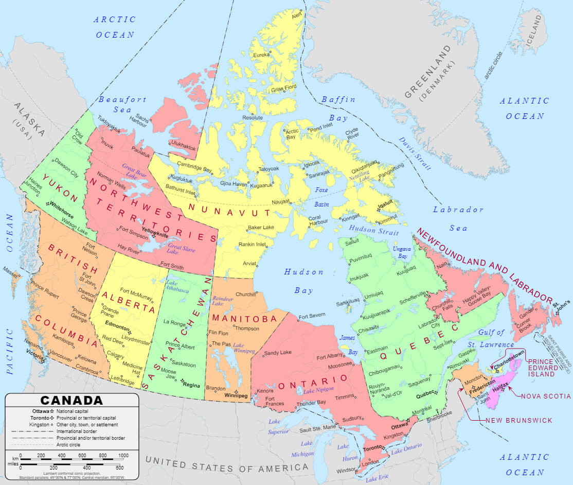 Canada's Provincial and Territorial Map