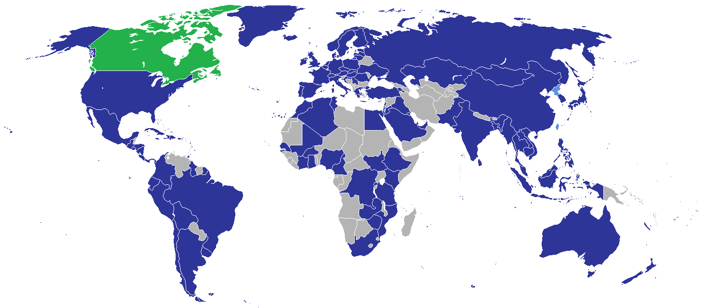 canadian embassies map with diplomatic missions