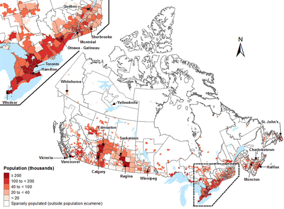 Canada Population Map 15 Canada population density map