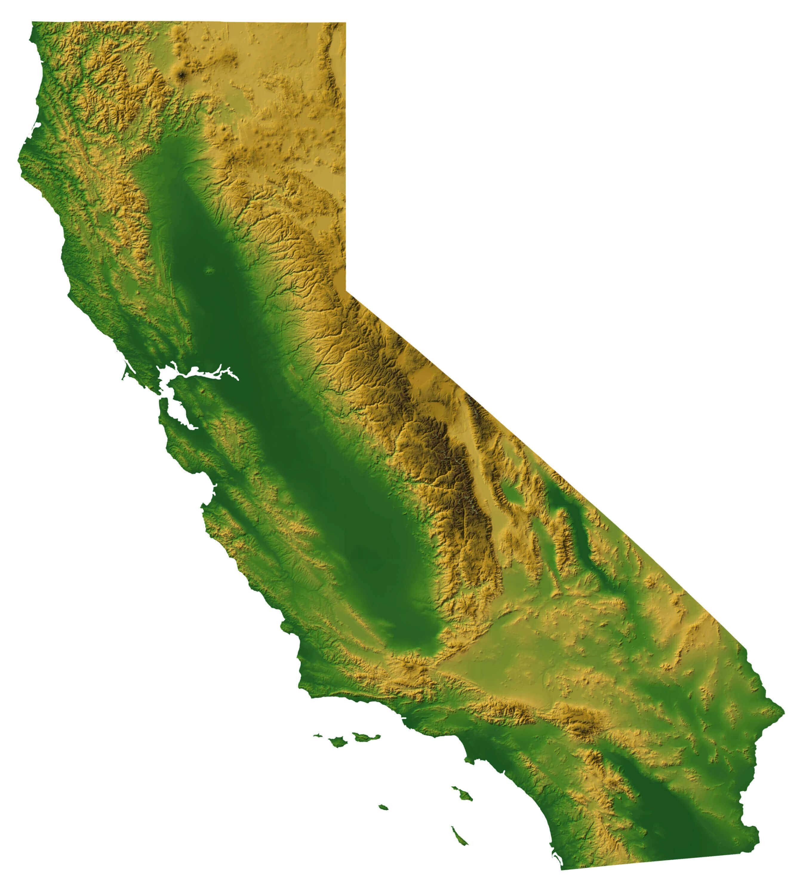 California terrain map