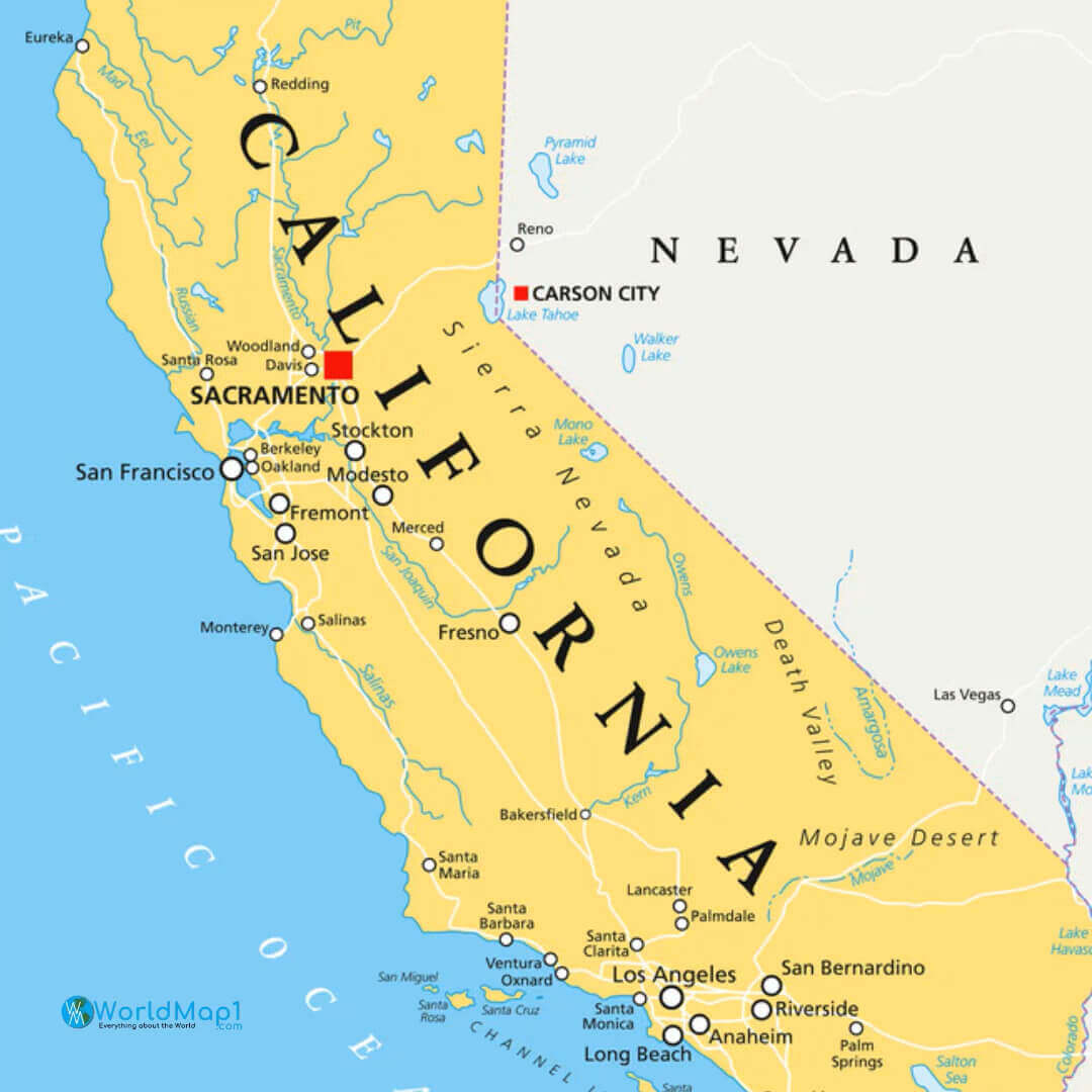 northern California and major cities map