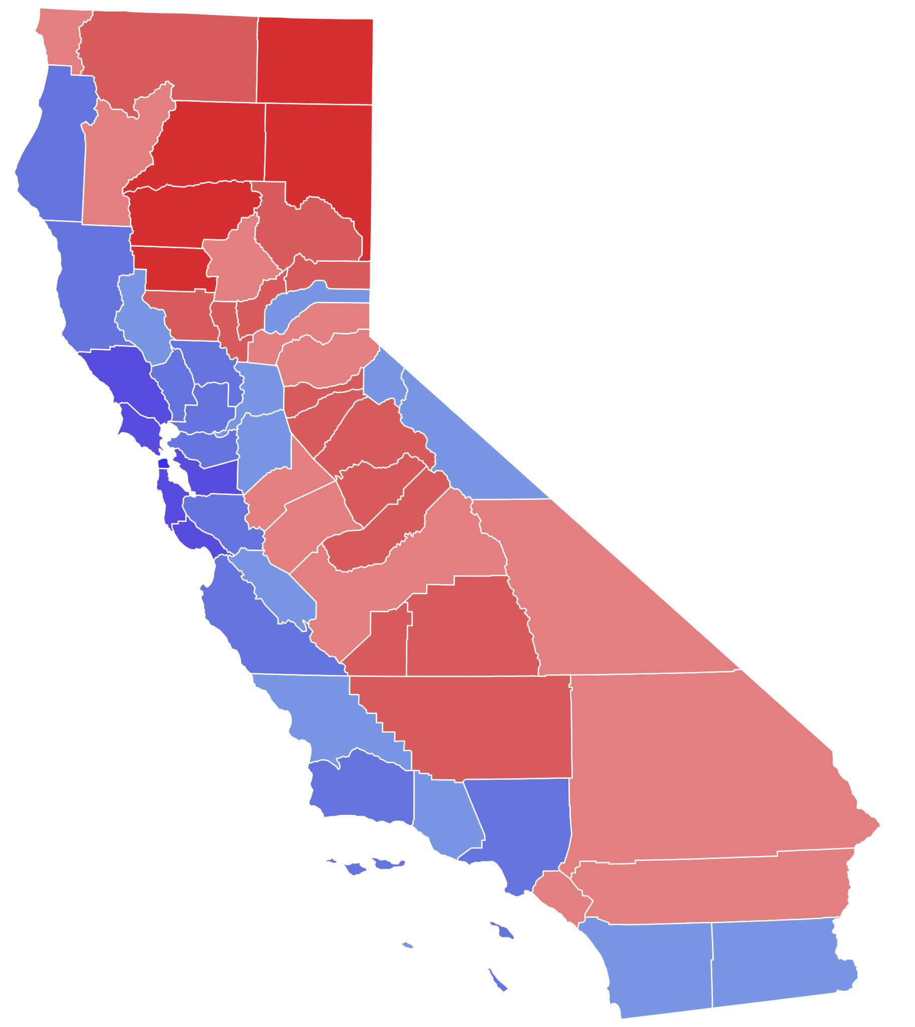 blank California County election map