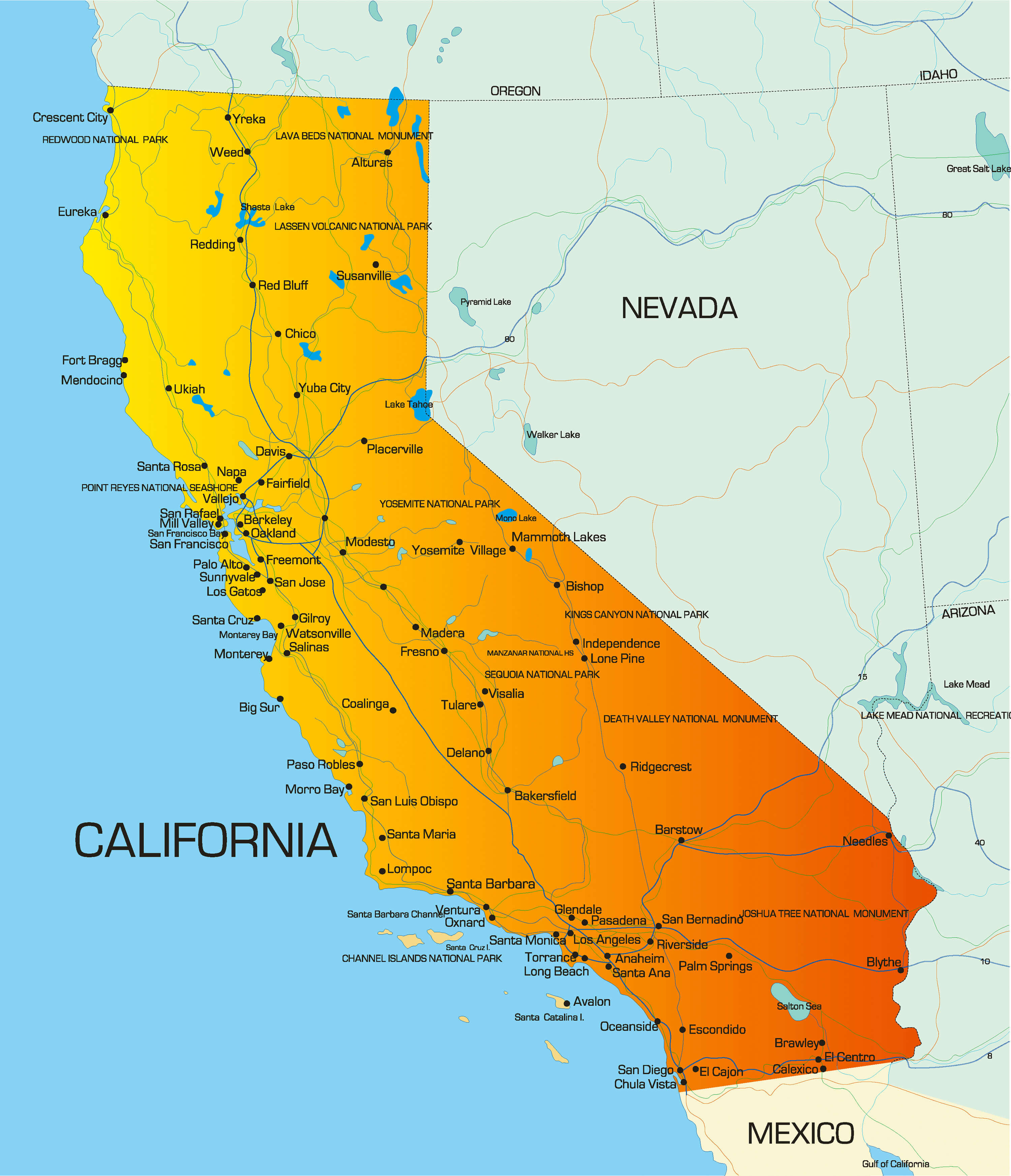 California Map by County and cities