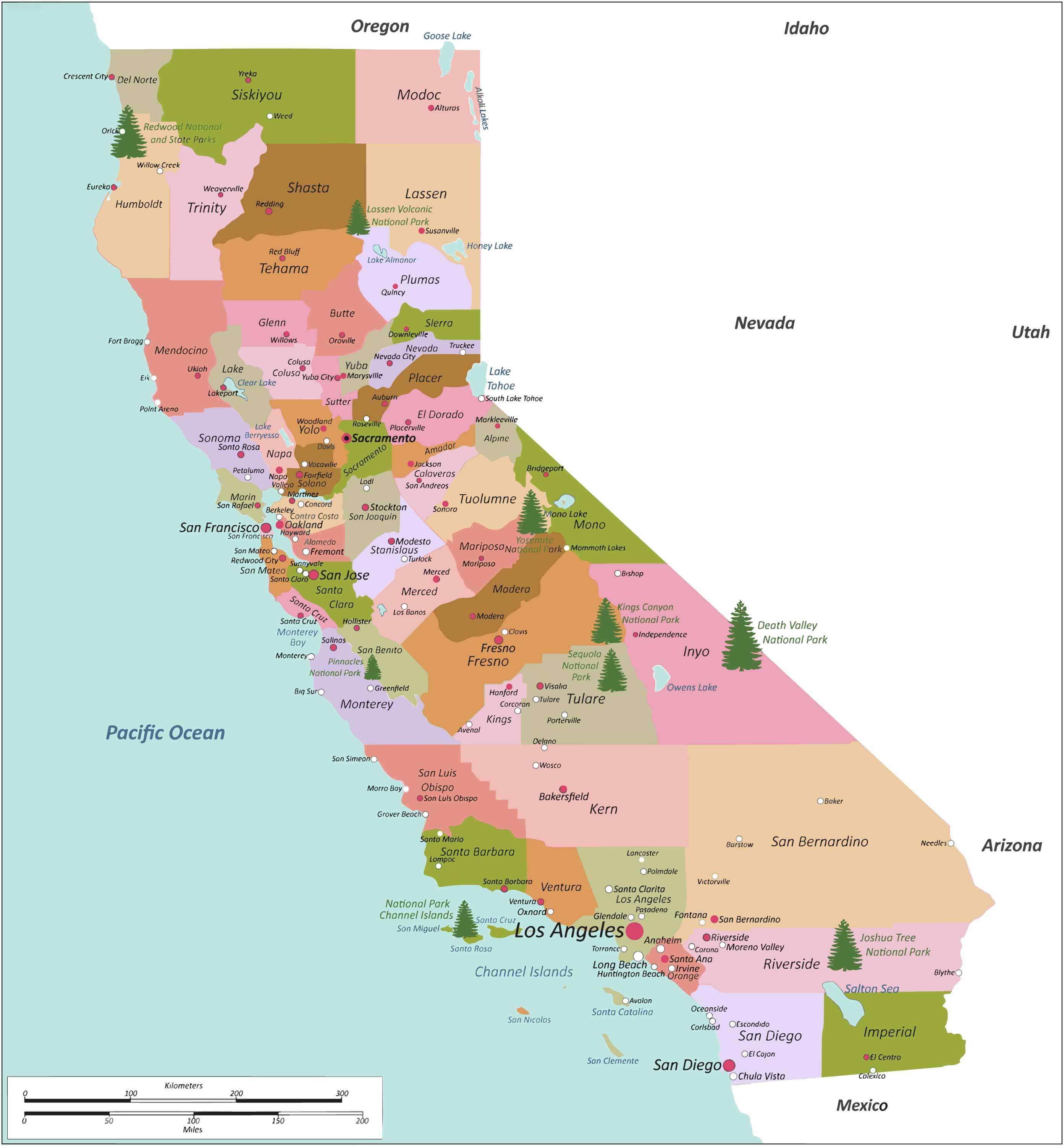 California Map by county