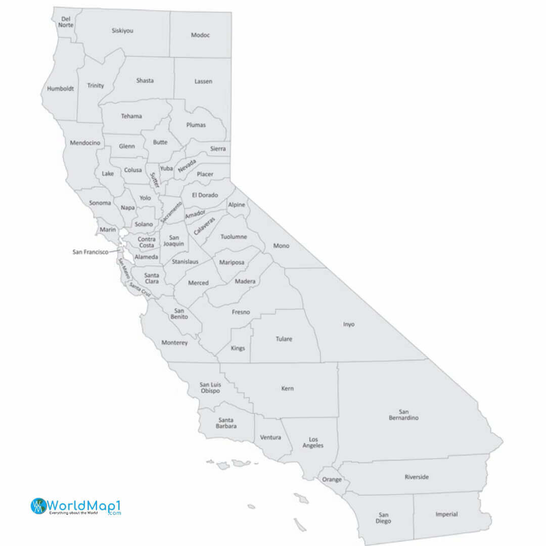 California Map of counties