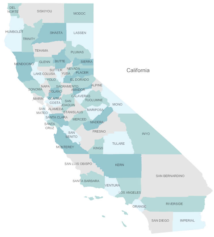 California Map with counties