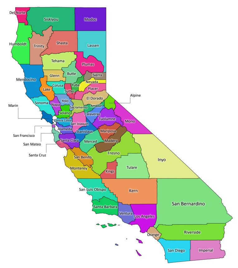 Maps of California counties