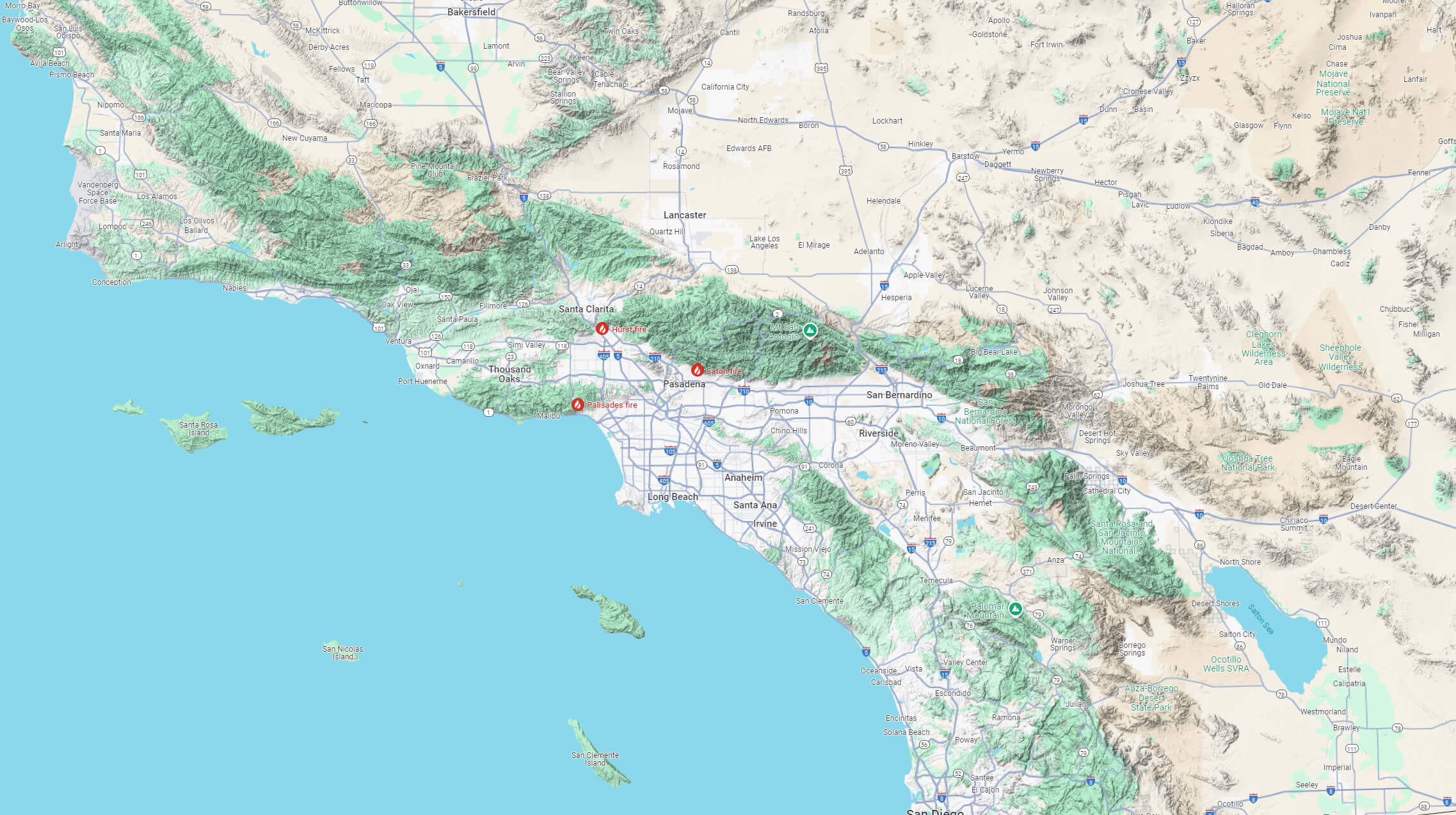 La wildfire 2025 Eaton map