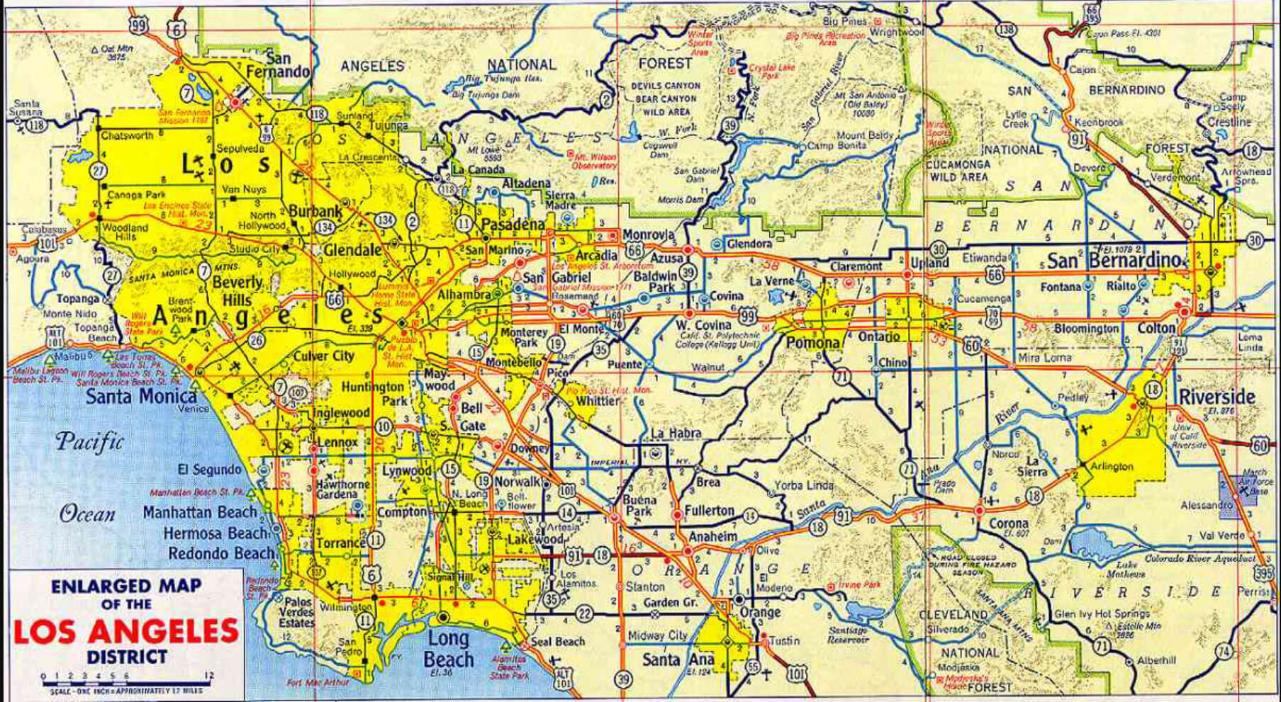 Enlarged Map of Los Angeles