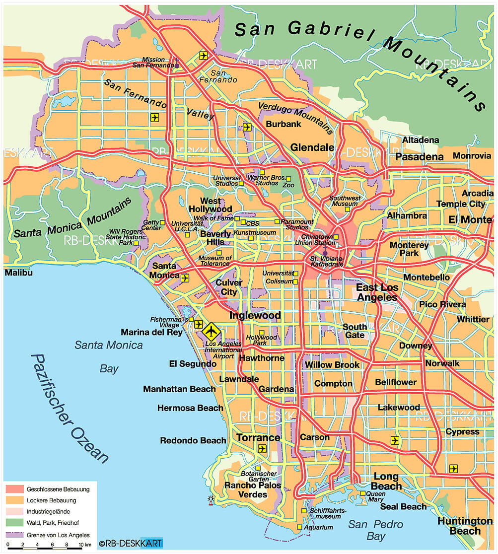 Los Angeles downtown map