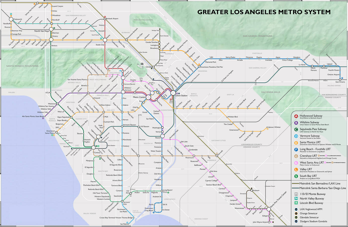 Los Angeles metro map