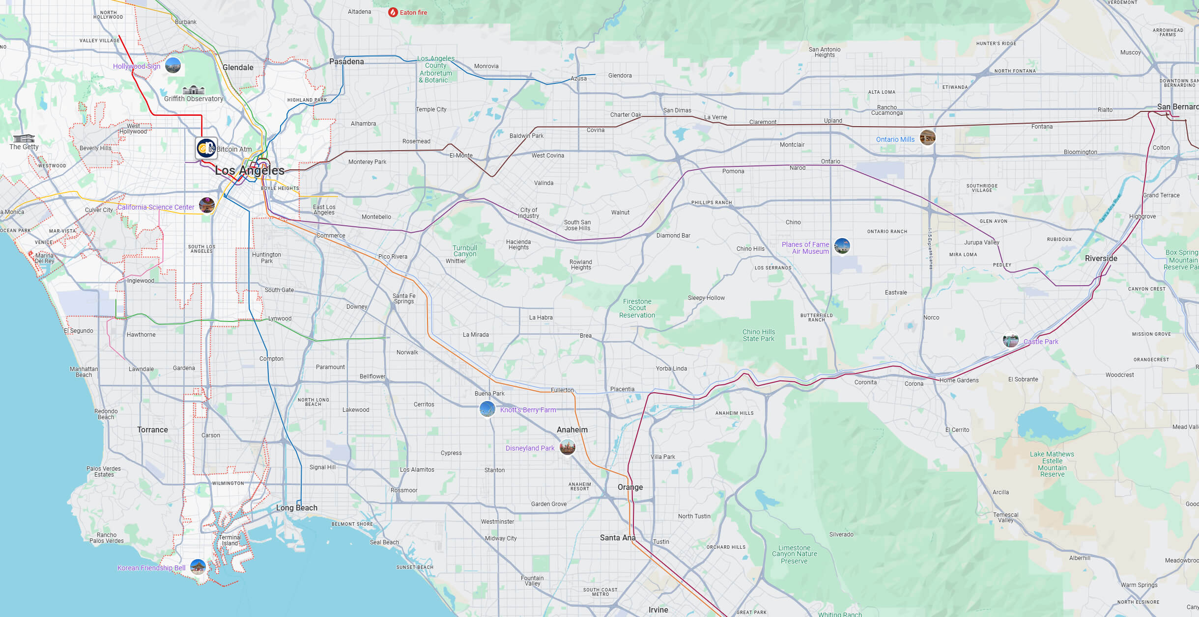 Los Angeles public transportation map