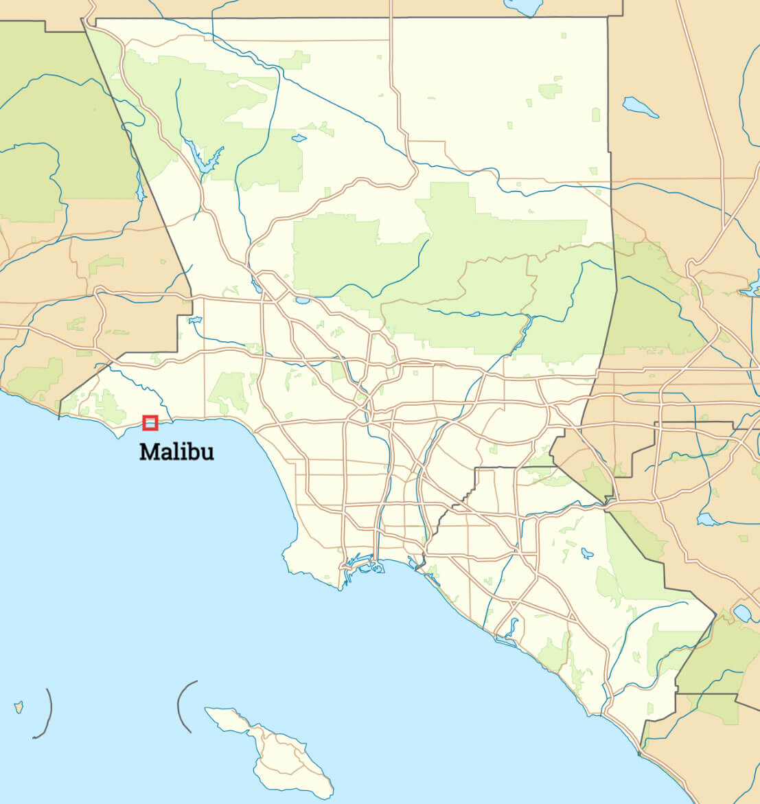 Malibu Map in Los Angeles