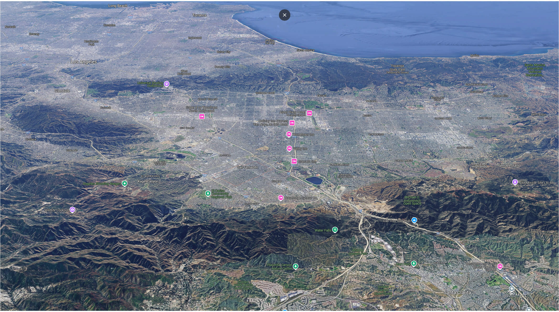 San Fernando satellite map Los Angeles