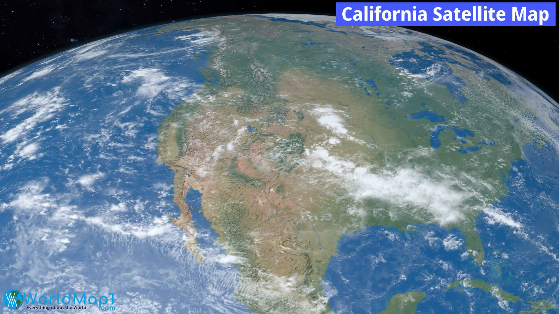 California satellite view from space