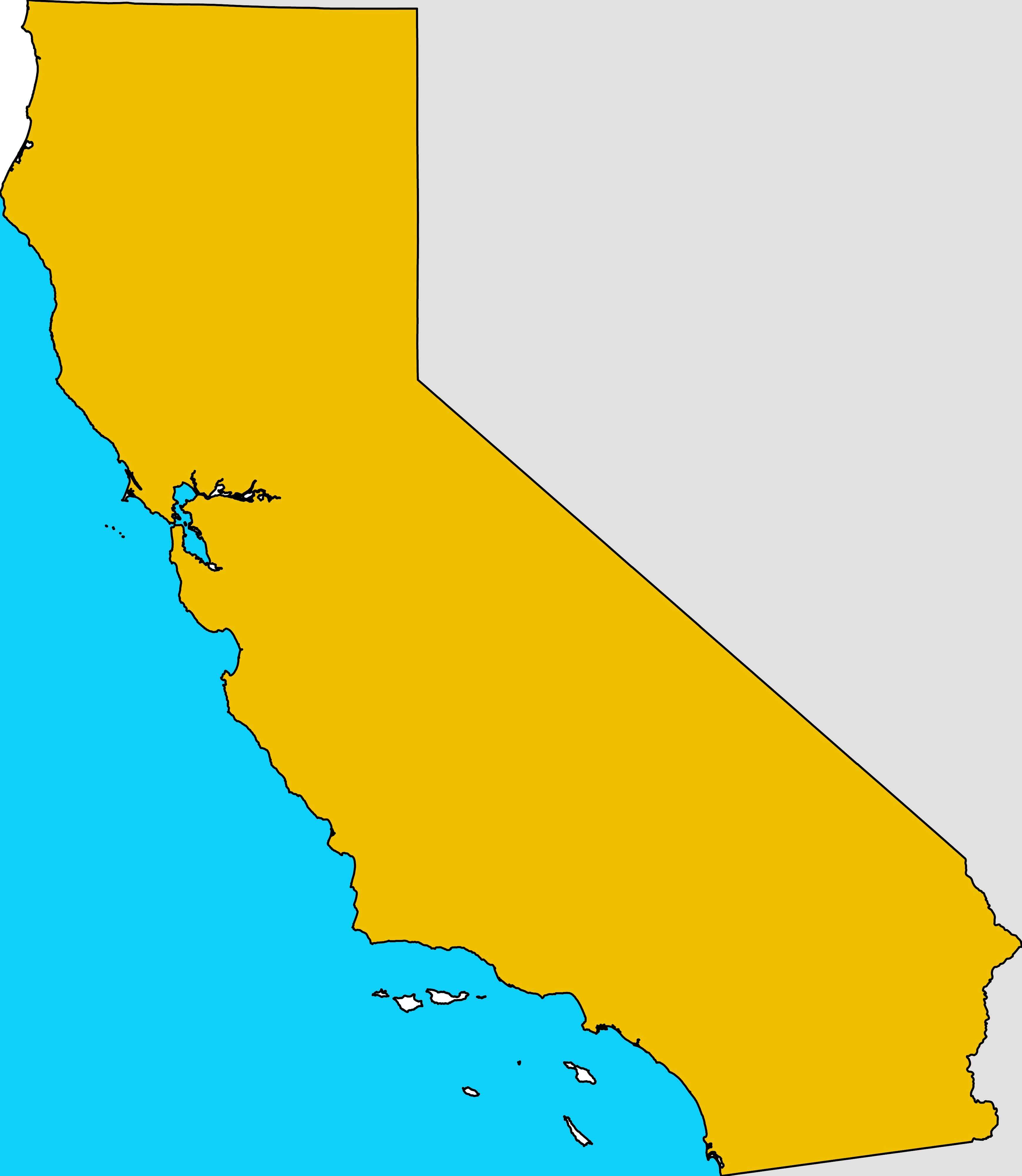 California blank map