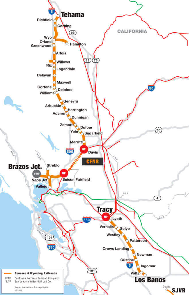 California northern railroad Map