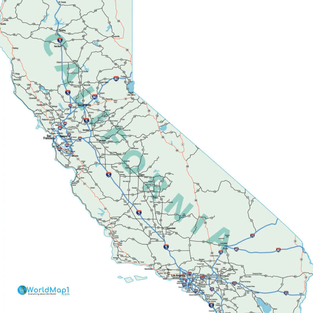 State highways Map in California