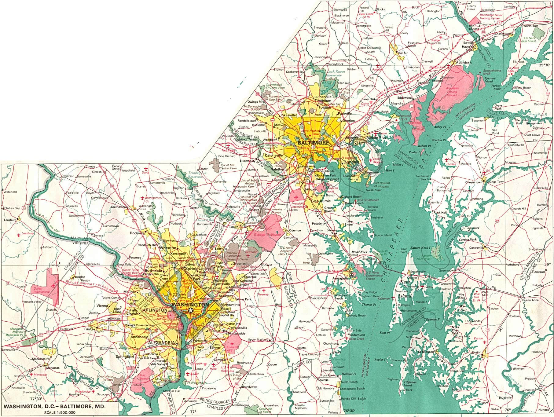 Baltimore Washington DC Map