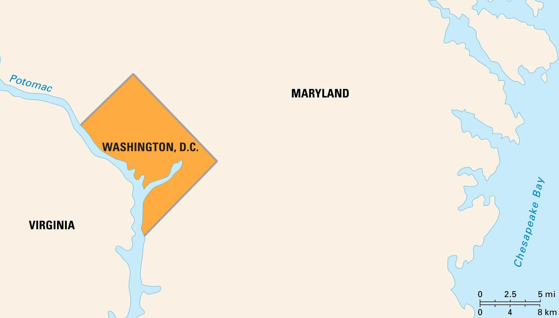 District of Columbia Blank Map