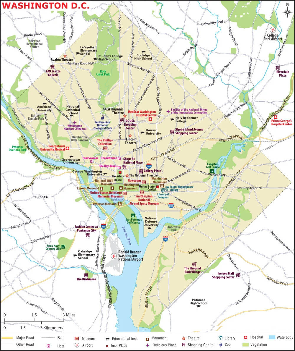 Washington DC Map US