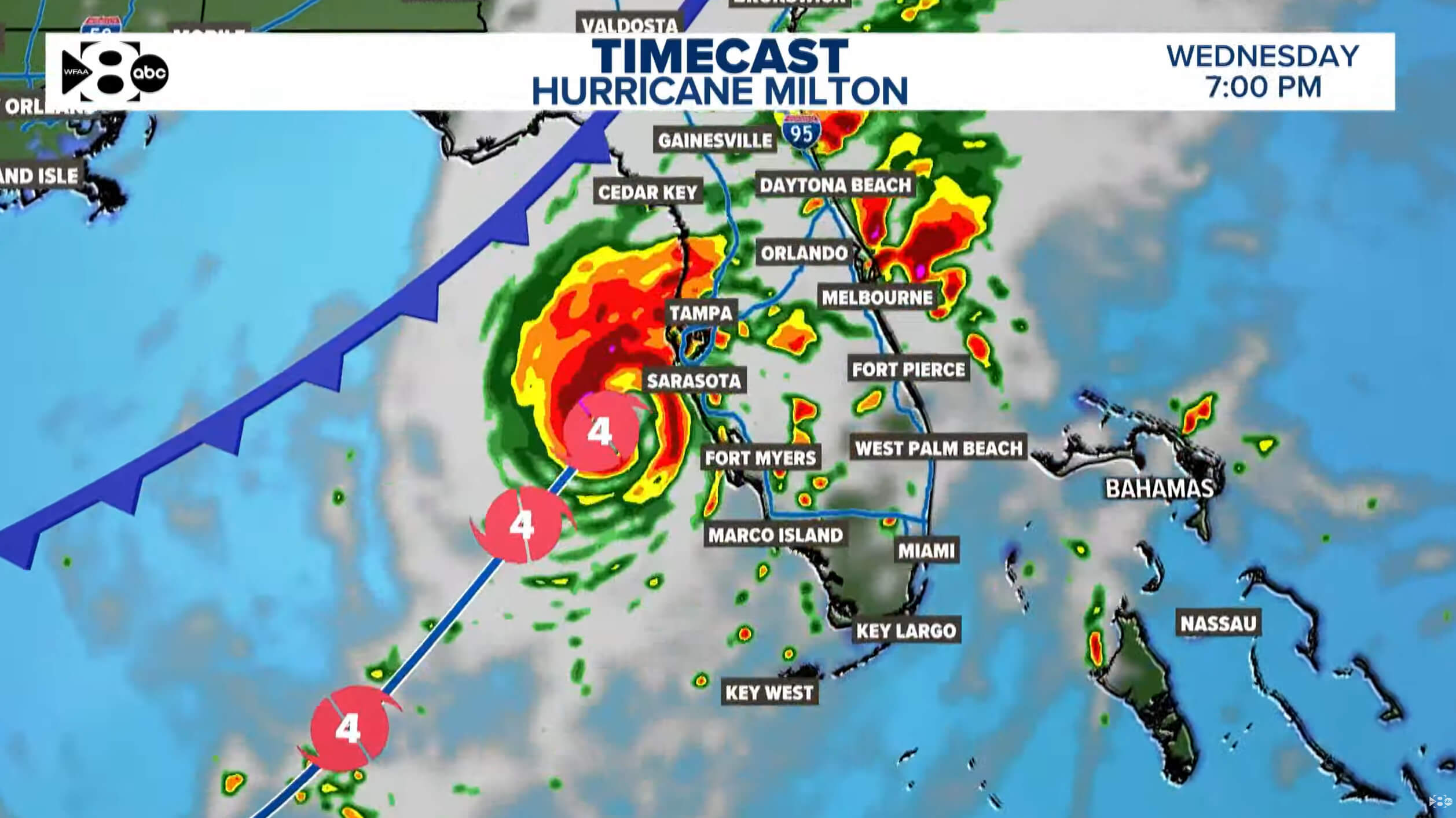 Hurricane Milton Timecast Map 2024