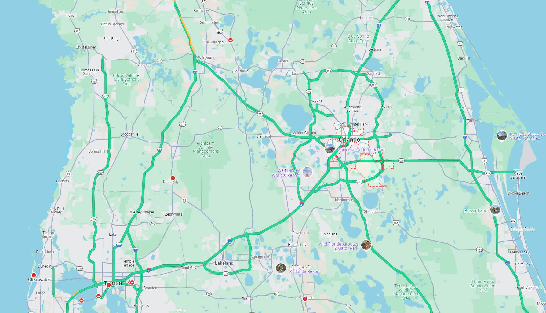 Orlando Map, Florida - USA